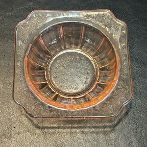 Vintage Adam by Jeanette clear Pink Depression Berry Bowl Glass